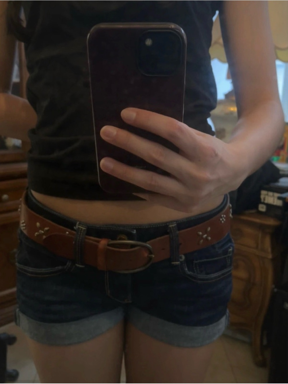 American Eagle Outfitters Dark Blue Denim Jean Shorts